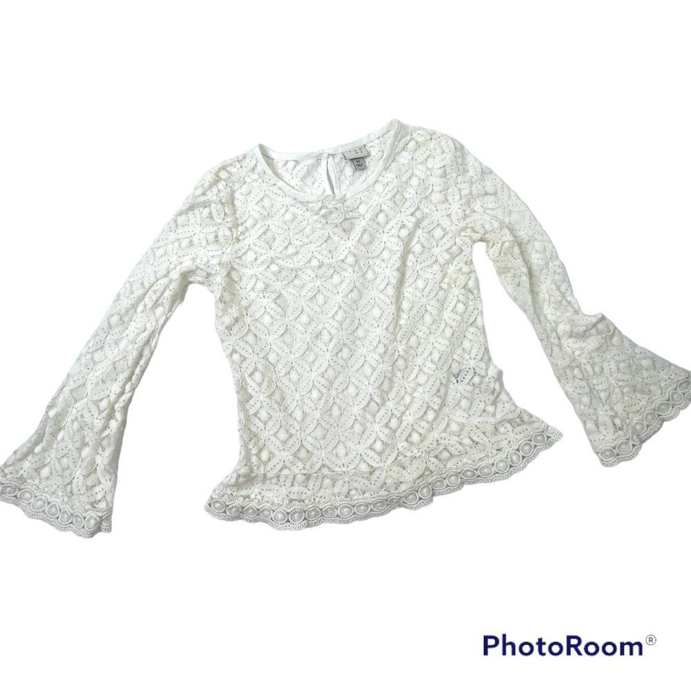 A New Day Lacy Bell Sleeve Blouse